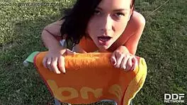 Super hot French teen Anna Siline sucks fat dick in debut sex tape.