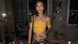 slutty step-sister gets blackmailed by big dick step-bro with cum in mouth