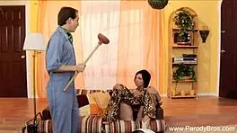 Hot latina milf teases with short hair vibe