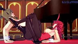 Festenia, Chitose, Sagiri in Intense Lesbian Play!