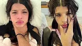 This submissive Latina begged for slaps before a deep creampie