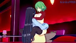 Man, Hikage and Ikaruga go wild in lesbian futanari hentai! 🔥