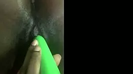 A teen eagerly takes a big black cock vibrator, enjoys assfucking, and receives a cumshot in her mouth, part 3.