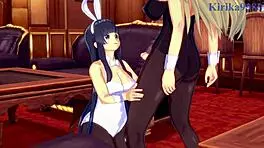 Ikaruga and Katsuragi bunny girls in futanari sex creampie. 😘