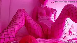 passionate teen in lingerie masturbates her wet pussy and fingers herself on halloween with food play