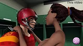 3dgspot - naughty teen cheerleader rides star quarterback's cock in locker room 3d cartoon porn