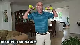 Grandpa Frankie Learns Fast With Petite Teen.