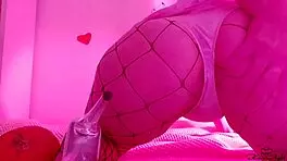 passionate teen in lingerie masturbates her wet pussy and fingers herself on halloween with food play