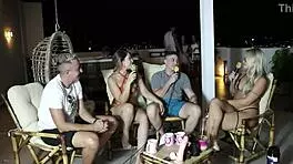 Ela Cardone and Victor Mustang Fuck Outdoors in Sheer Red Lingerie on First Meet