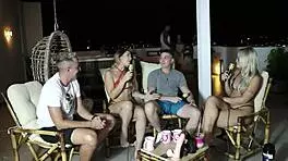 Ela Cardone and Victor Mustang Fuck Outdoors in Sheer Red Lingerie on First Meet