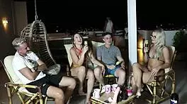 Ela Cardone and Victor Mustang Fuck Outdoors in Sheer Red Lingerie on First Meet