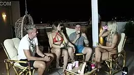 Ela Cardone and Victor Mustang Fuck Outdoors in Sheer Red Lingerie on First Meet