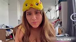 beautiful latina amateur rides cock in cowgirl, swallowing cum afterward.