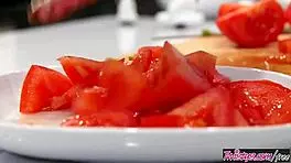 Food fight turns into fucking gina valentina and donnie rock 😏