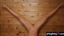 I admire ivy rose's naked poses in the sauna