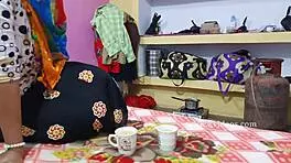 Young couple fucks in the kitchen.