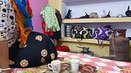 Young couple fucks in the kitchen.