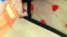 Wore special panties to masturbate tight hole for luxury orgasm