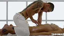 Wow! Horny Cute European Babe Milking and Fucking on Massage Table!