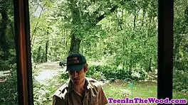 restrained teen 18+ bent over for rough spooning and a messy facial finish