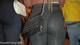 look at this candid babe with a perfect ass seethrough on the street.