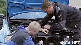 Electrifying doggy pounding with mature couple's blowjob and ball licking