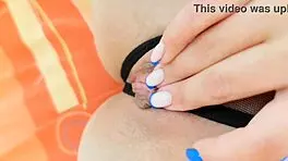 Wore special panties to masturbate tight hole for luxury orgasm