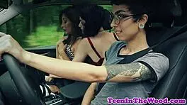 restrained teen 18+ bent over for rough spooning and a messy facial finish