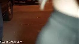 look at this candid babe with a perfect ass seethrough on the street.