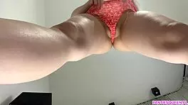 Showing Huge Cameltoe In Wet Lingerie!