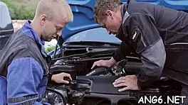 Electrifying doggy pounding with mature couple's blowjob and ball licking