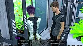 Stranded in space, meeting shy emo girl with big tits