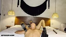 Petite Colombian Nun Violeta Grey Squirts in His Face While Riding and Making Him Cum