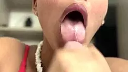 i take a huge throbbing cock in my mouth for pov blowjob, then get fucked and facials from this amateur stud