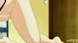 Touching waitress's ass behind the bar, she sucks me off in hentai