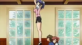 Touching waitress's ass behind the bar, she sucks me off in hentai