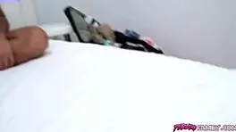 Guy looks at stepsis's perky titties and wants her