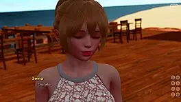 In this hentai, my bully becomes my lover in bikini kissing scene