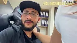 She pretends to sign contracts, but really wants to suck my huge cock and swallow again.