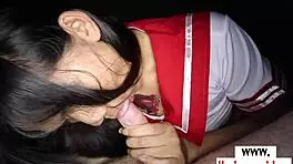 amateur thai teen 18+ masseur fucks client in uniform, sucking tits during massage.