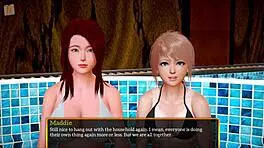 in my new family, the redhead milf seduces the blonde teen