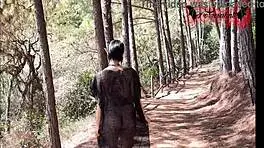 Gothic Elf Teen 18+ Plays with Toys in Forest Setting