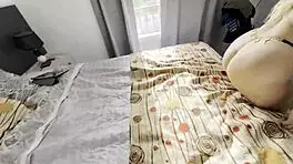 Stepsister's visit led to intense deepthroat choking and gagging with big natural tits