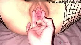 teen fingers two holes in stockings