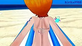 i watch nami and nico robin having intense sex in one piece pov hentai, with big tits and creampie