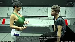 i'm stranded in space and doing hot yoga with this big tits milf, oh boy