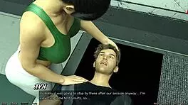 i'm stranded in space and doing hot yoga with this big tits milf, oh boy