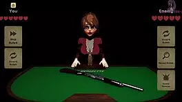 Cartoon Game Roulette Features Huge Curvy Babe Squirting Cumshot Blowbang On Table