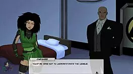 Cheshire from DC Comics becomes our slave