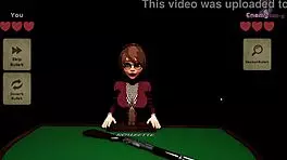 Cartoon Game Roulette Features Huge Curvy Babe Squirting Cumshot Blowbang On Table